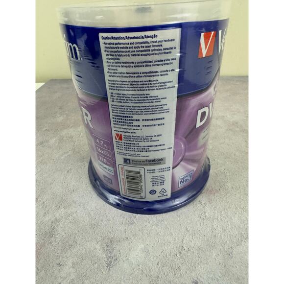 100 VERBATIM AZO Blank DVD+R Plus R 16X Branded Disc 4.7GB Spindle 95098 - Picture 4 of 5